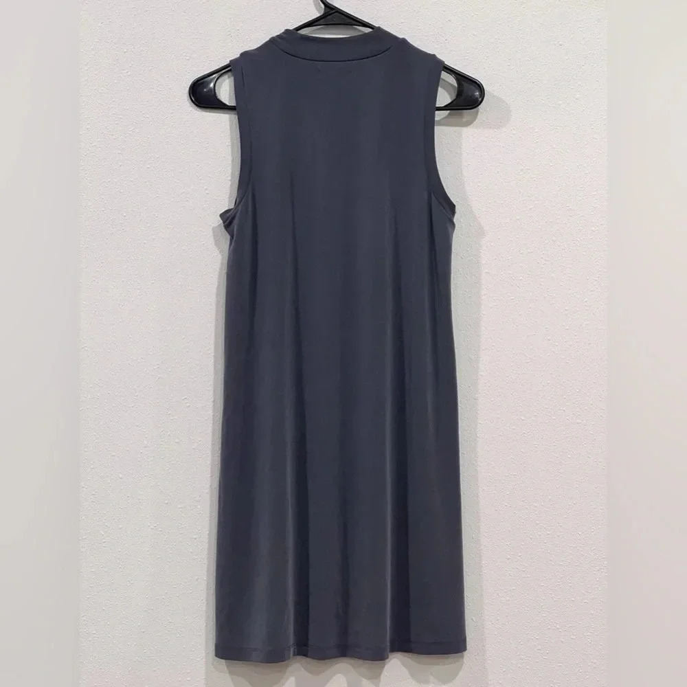 Madewell Women's XXS Sandwashed Gray Mock Neck Tank Jersey Dress - Picture 2 of 5